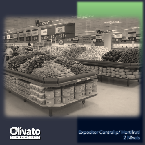 Expositor Central p/ Hortifruti - 2 Níveis