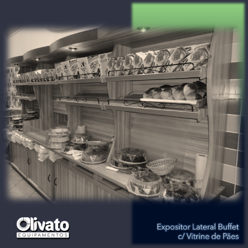 Expositor Lateral Buffet c/ Vitrine de Pães