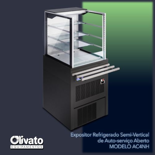 Expositor Refrigerado Semi-Vertical de Autosserviço Aberto